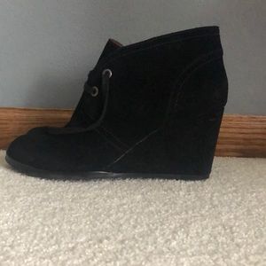 Black Wedged lucky brand short booties